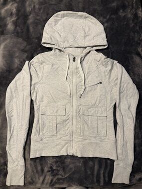 lululemon athletica Light Gray Hooded Zip Sweatshirt
